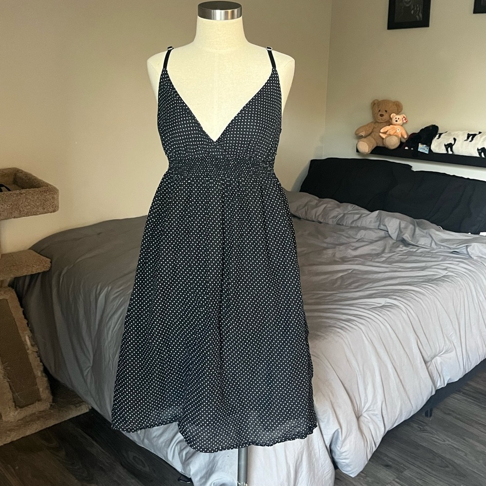 polka dot midi summer dress